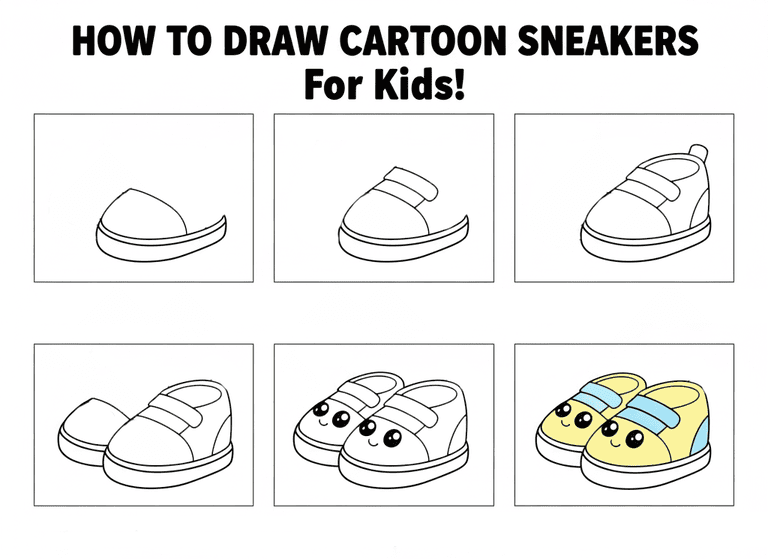 Cute Cartoon Shoes Drawing Ideas