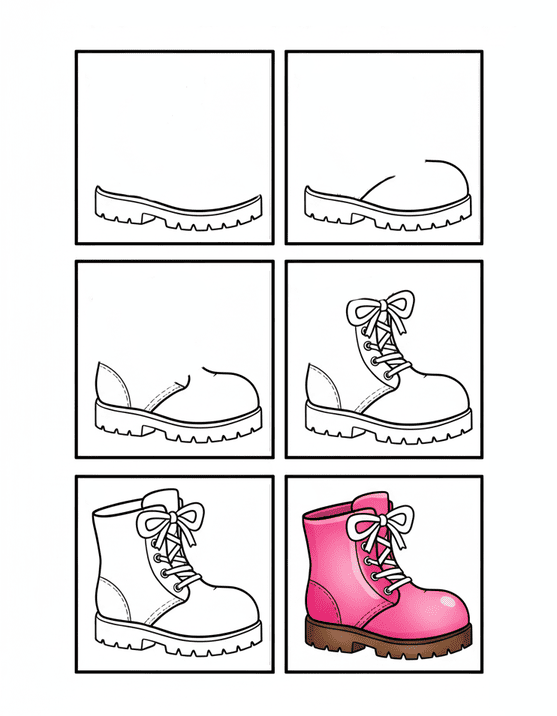 Cute Combat Boot Drawing Ideas