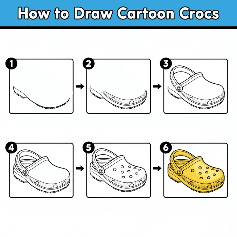 Easy Crocs Drawing Ideas