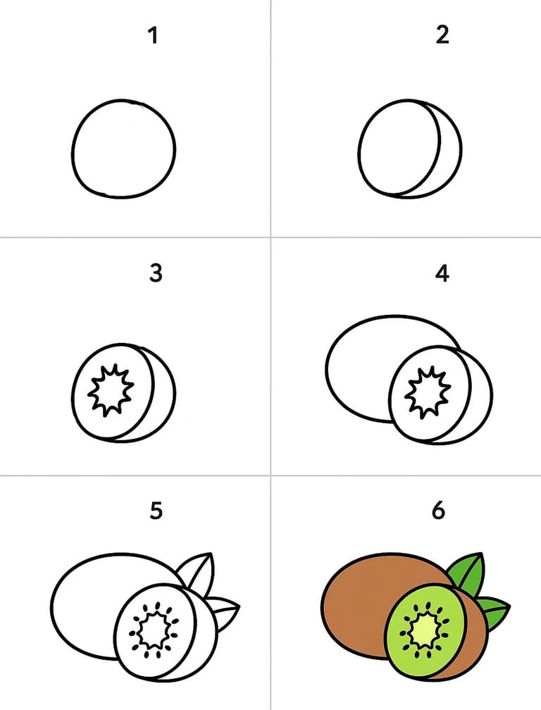 Easy Kiwi Drawing Ideas