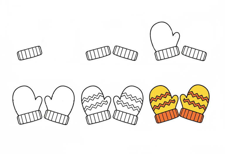 Easy Mitten Drawing Ideas