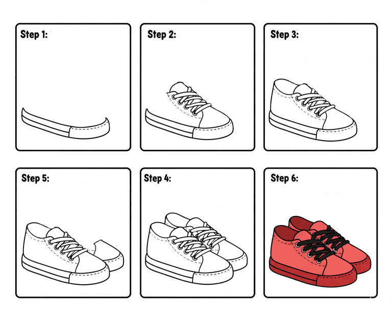 Easy Sneakers Drawing Ideas