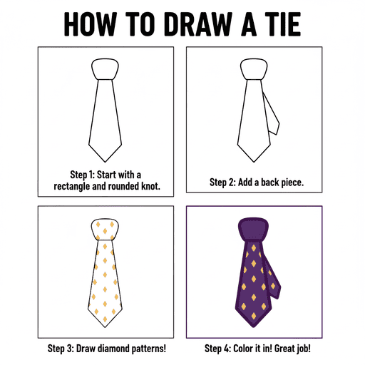 Fancy Tie Drawing Ideas