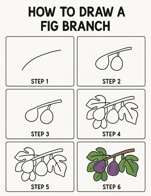 Fig Fruit Drawing Ideas