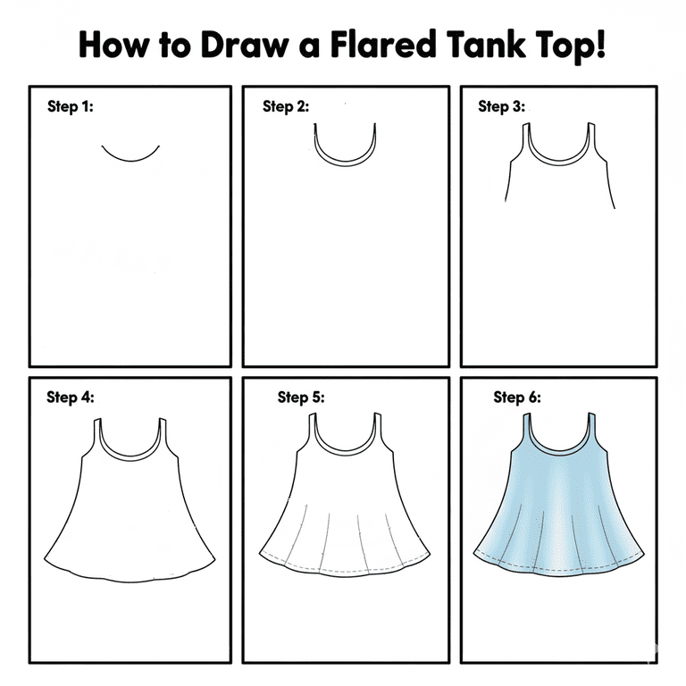 Flared Tank Top Drawing Ideas
