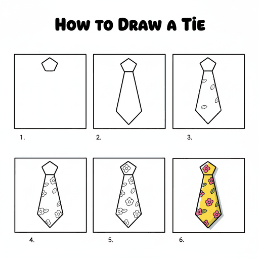 Floral Tie Drawing Ideas