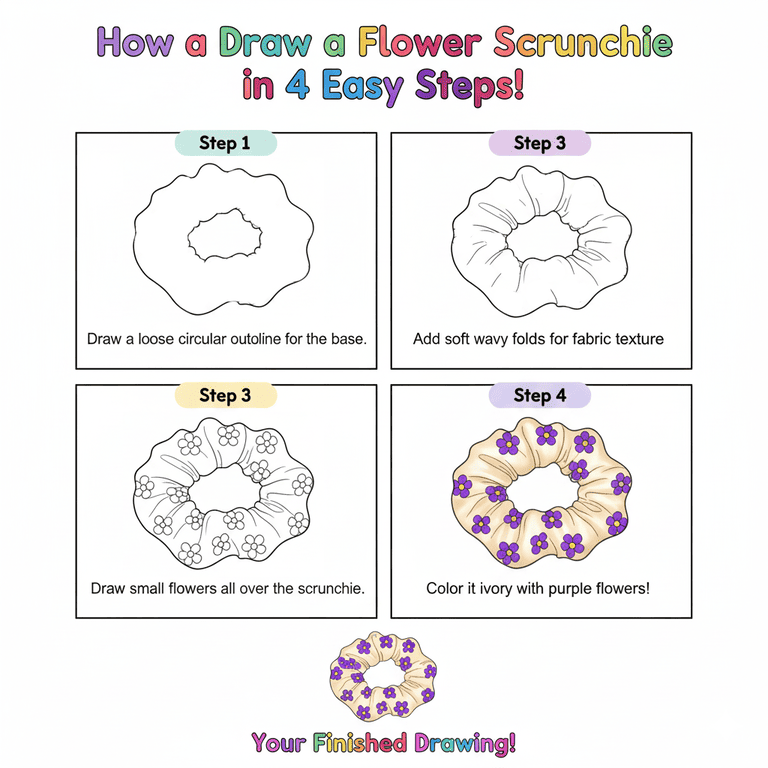 Flower Scrunchy Drawing Ideas
