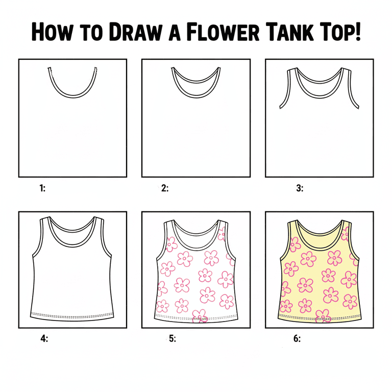 Flower Tank Top Drawing Ideas