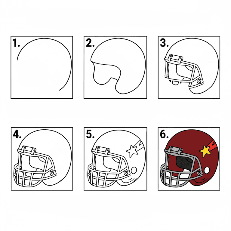 Football Helmet For Kids Drawing Ideas