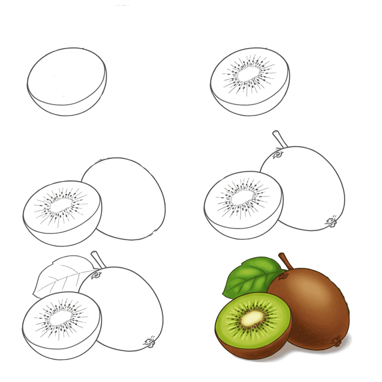 Fresh Kiwi Drawing Ideas