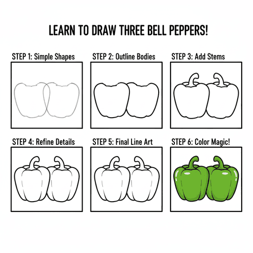 Fresh Peppers Drawing Ideas