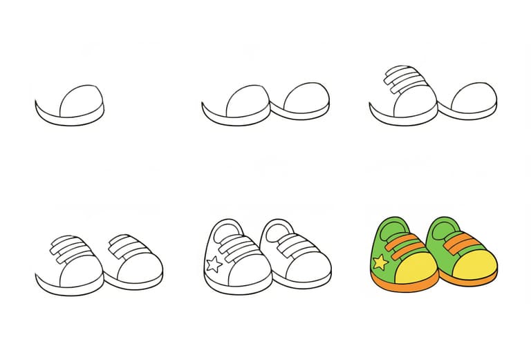 Fun Cartoon Shoes Drawing Ideas