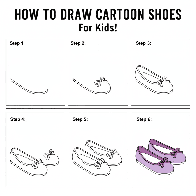 Girly Cute Cartoon Shoes Drawing Ideas