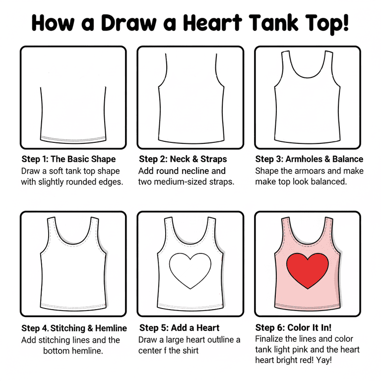 Heart Tank Top Drawing Ideas