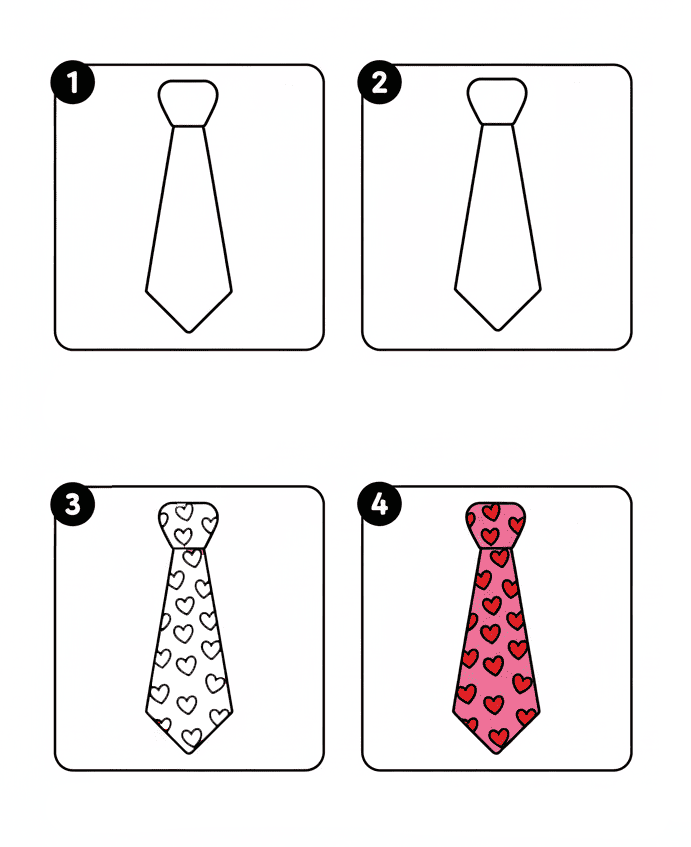Heart Tie Drawing Ideas
