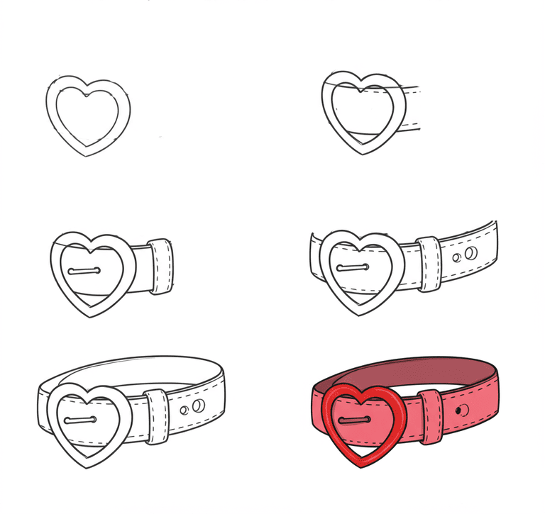 Heart-shaped Buckle Belt Drawing Ideas