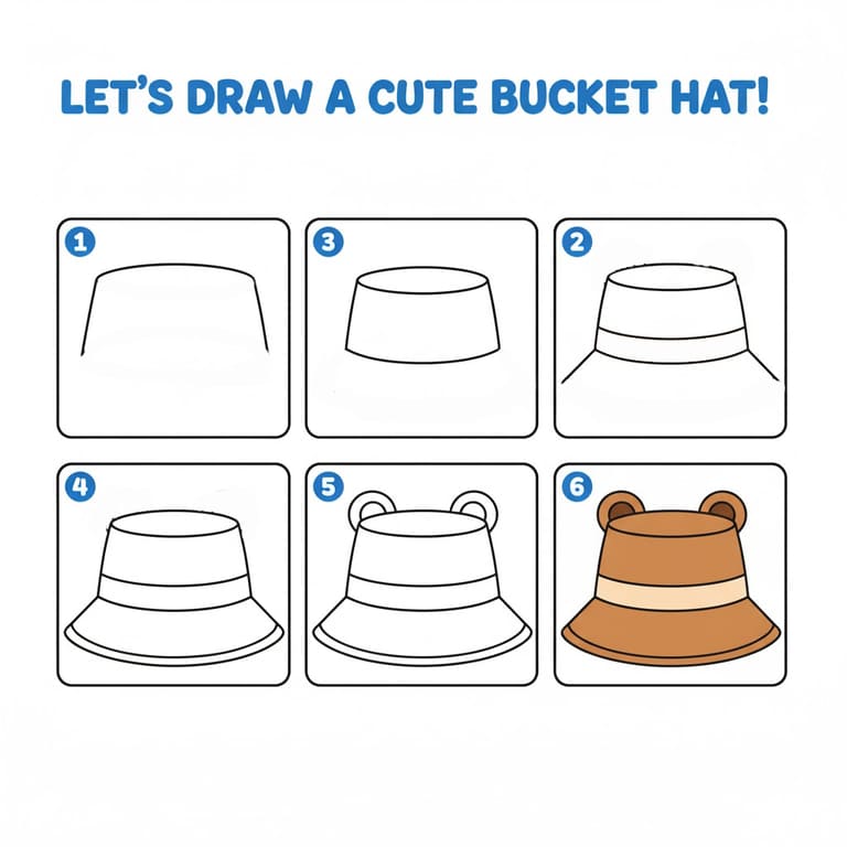 Kawaii Bucket Hat Drawing Ideas