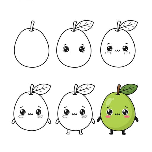 Kawaii Guava Drawing Ideas