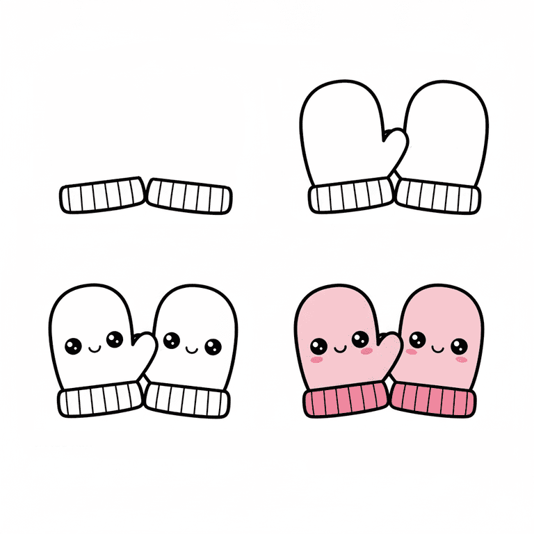 Kawaii Mittens Drawing Ideas