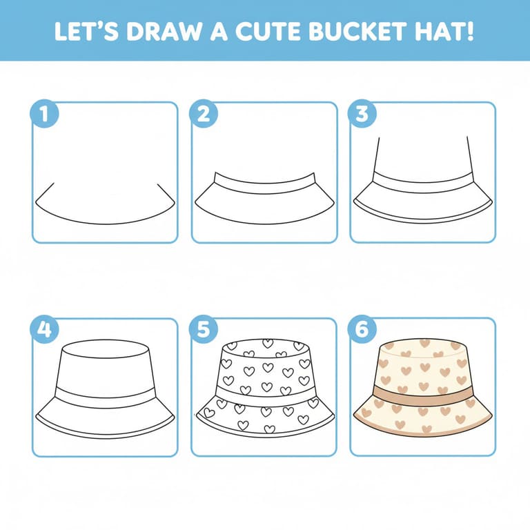 Kids Bucket Hat Drawing Ideas