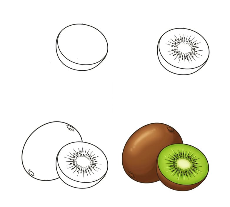 Kiwi For Kids Drawing Ideas