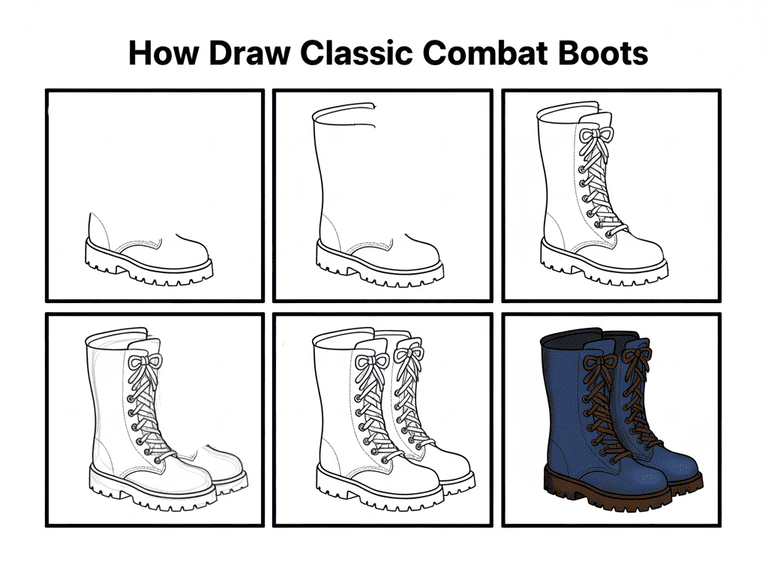 Combat Boots Drawing Ideas