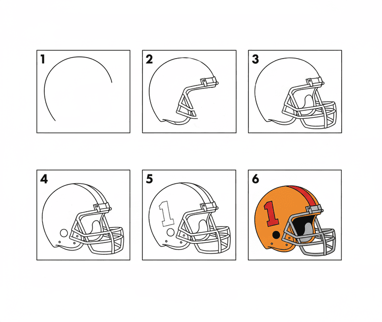 Orange Football Helmet Drawing Ideas
