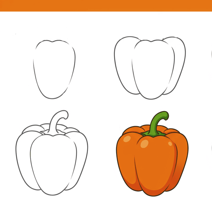 Orange Pepper Drawing Ideas