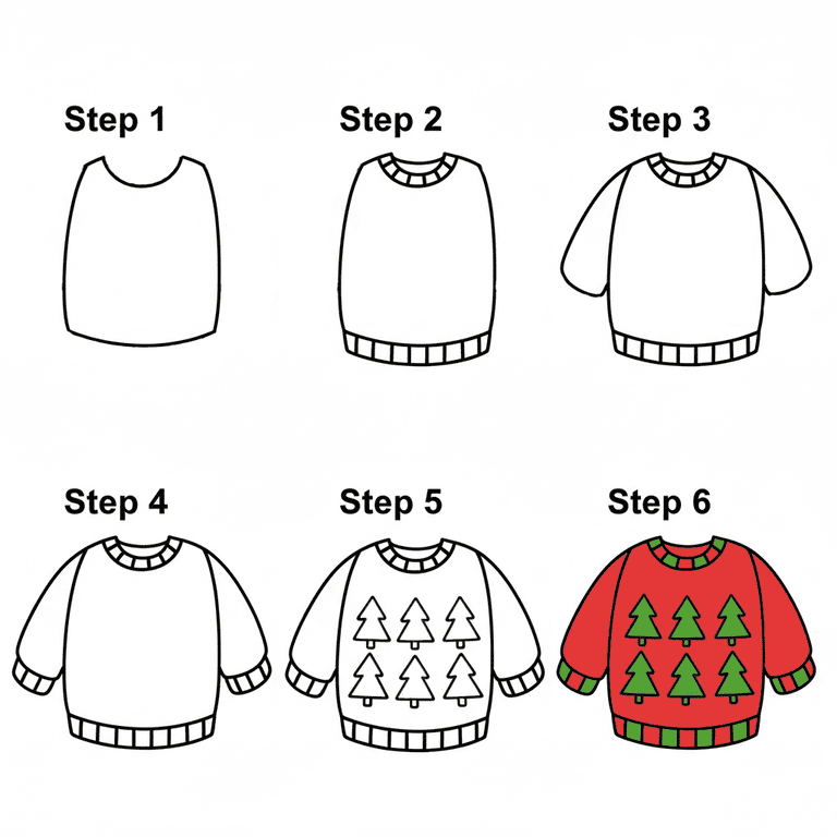 Pine Tree Sweater Drawing Ideas