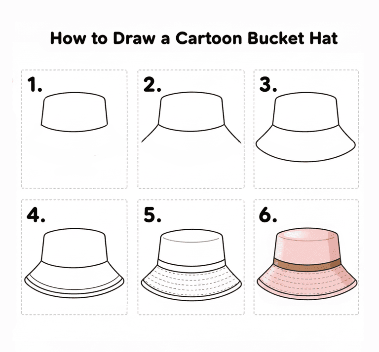 Pink Bucket Hat Drawing Ideas