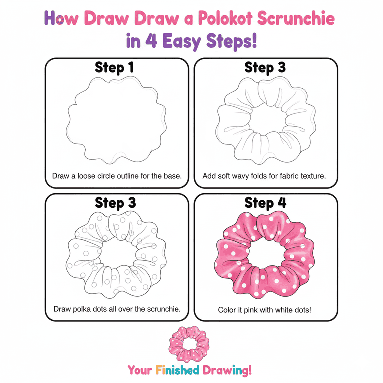 Pink Scrunchy Drawing Ideas