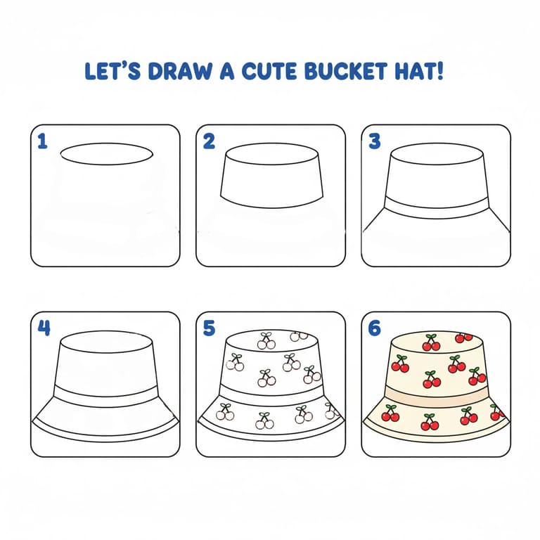 Pretty Bucket Hat Drawing Ideas