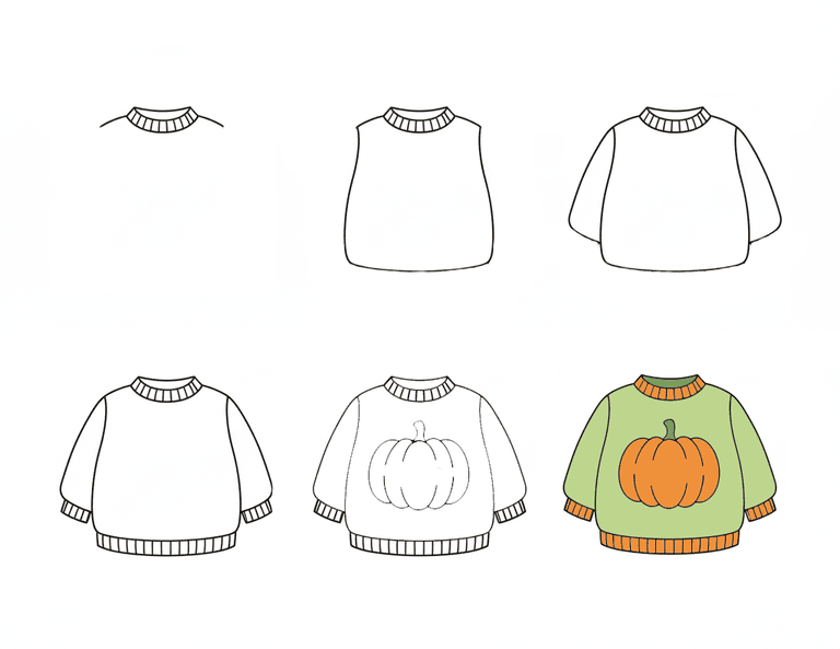Pumpkin Sweater Drawing Ideas