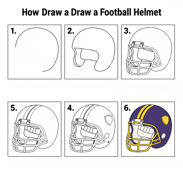 Football Helmet Drawing Ideas