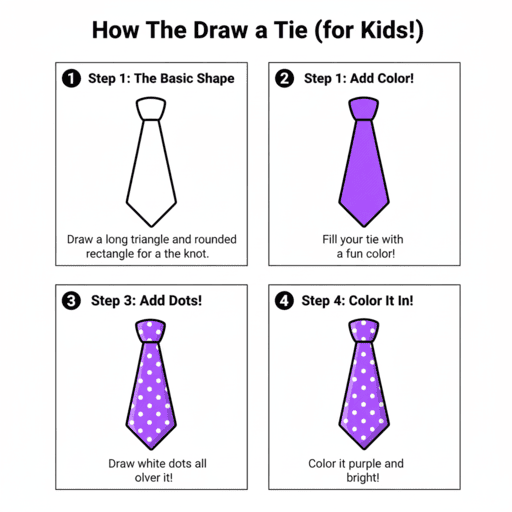Purple Tie Drawing Ideas