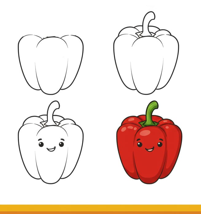 Red Bell Pepper Drawing Ideas