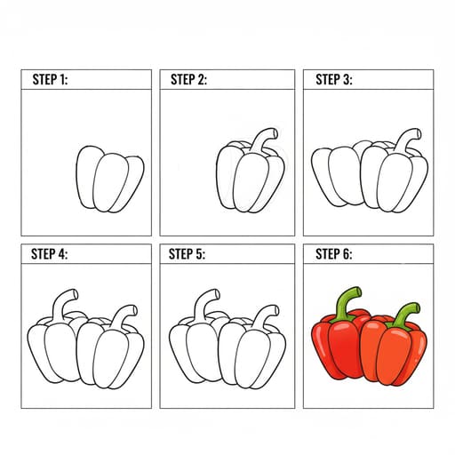 Red Bell Peppesrs Drawing Ideas