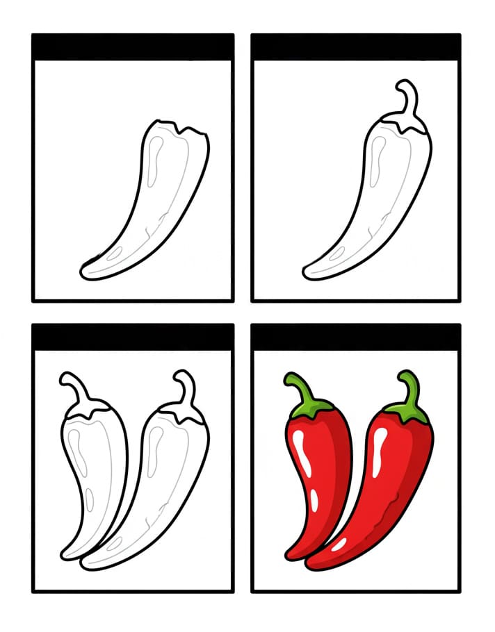 Red Chili Peppers Drawing Ideas