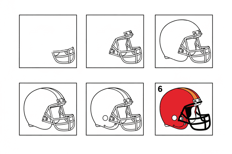 Red Football Helmet Drawing Ideas