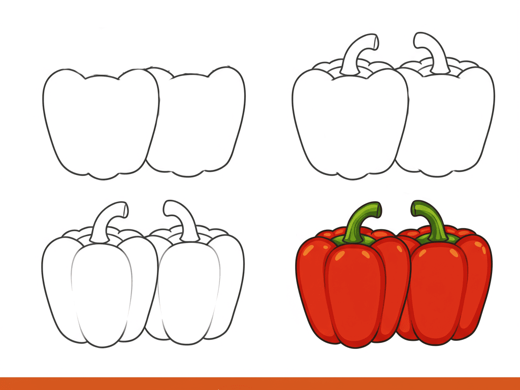 Red Peppers Drawing Ideas