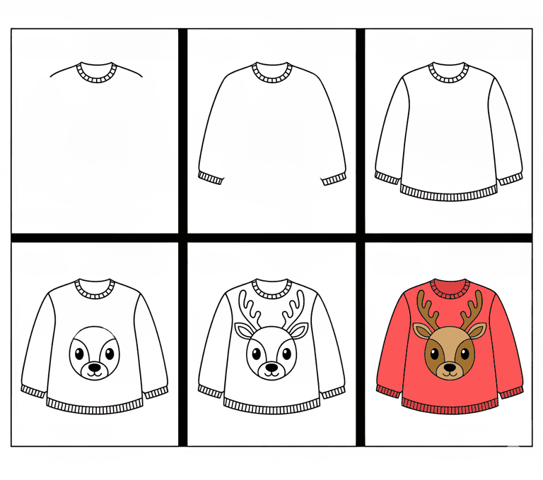 Reindeer Sweater Drawing Ideas