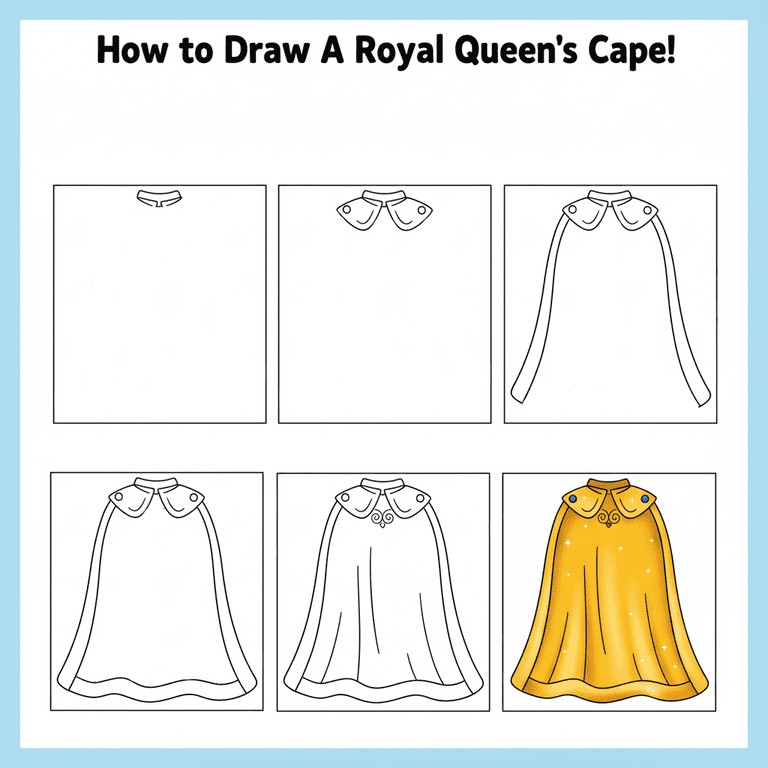 Royal Queen Cape Drawing Ideas