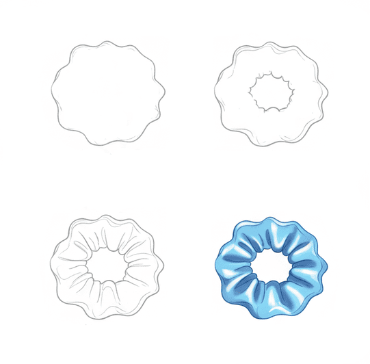 Satin Scrunchy Drawing Ideas