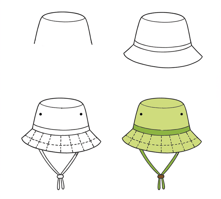 Simple Bucket Hat Drawing Ideas