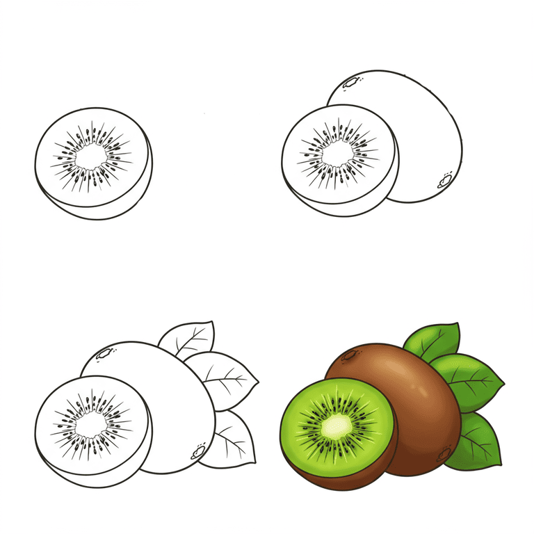 Simple Kiwi Drawing Ideas