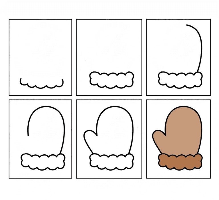 Simple Mitten Drawing Ideas
