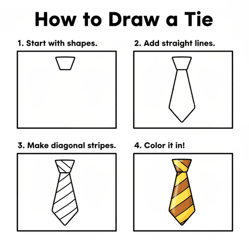 Simple Tie Drawing Ideas