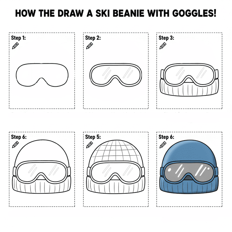 Ski Beanie with Goggles Drawing Ideas