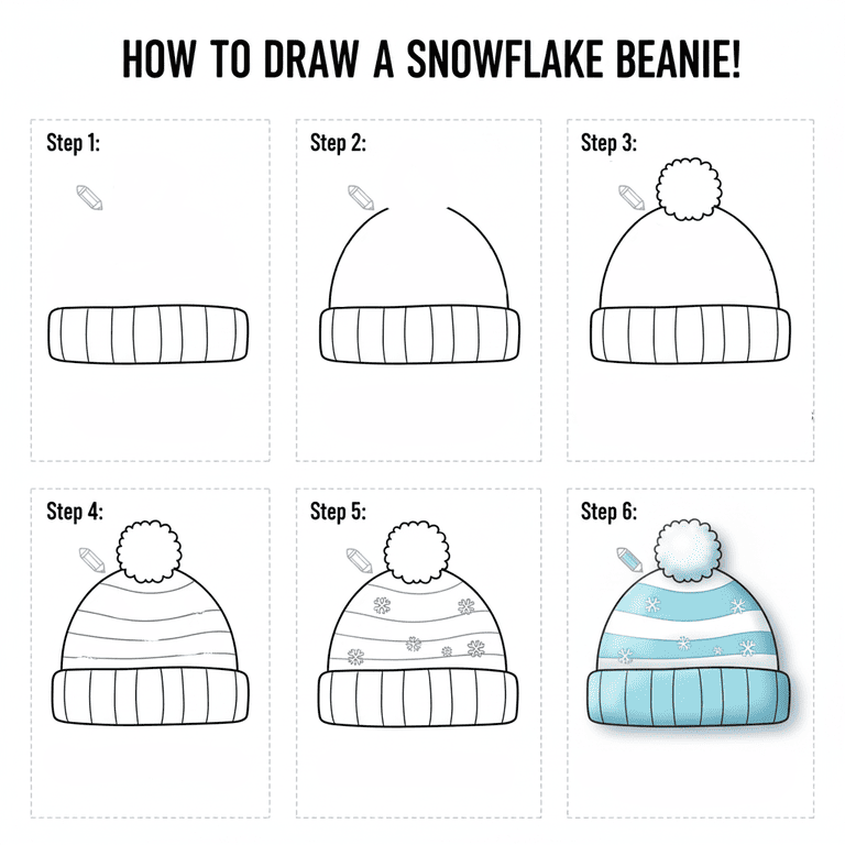 Snowflake Beanie Drawing Ideas