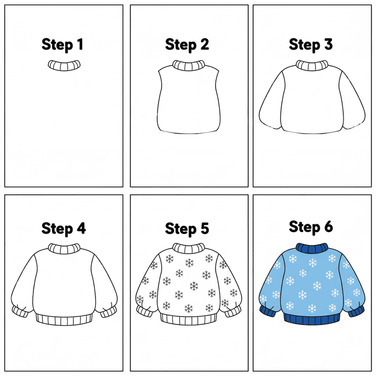 Snowflake Sweater Drawing Ideas
